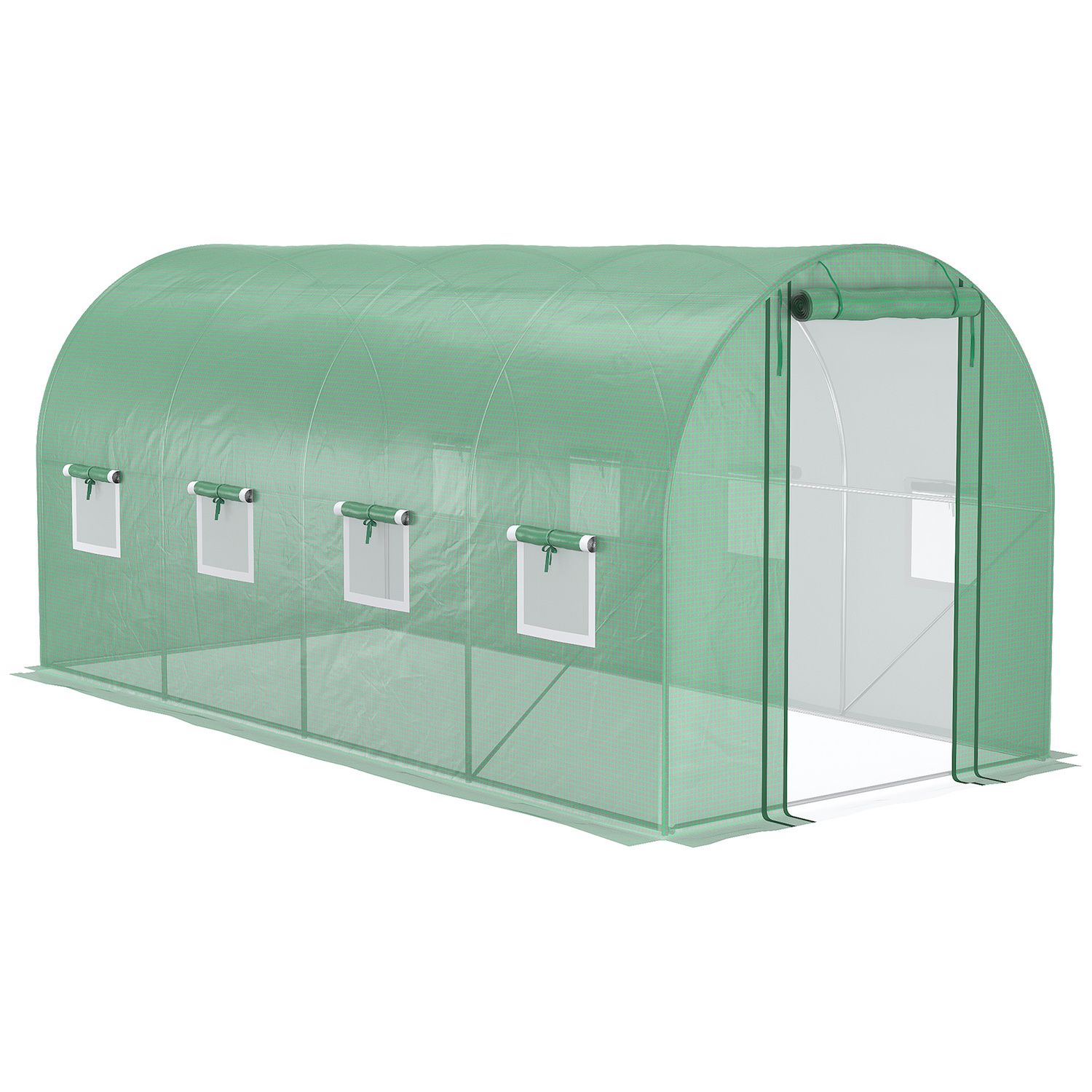 Outsunny 5'x5'x6' Greenhouse / Garden Walk-In 8 Shelves Plant Flower  Portable Walk In Greenhouse