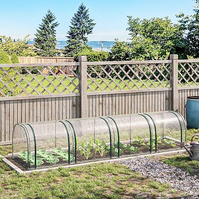 13' X 3' X 2.5' Tunnel Greenhouse Green Grow House W/ Roll Up Doors, Clear