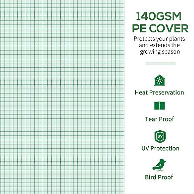 Outsunny 13' x 10' x 6.5' Walk-in Tunnel Greenhouse with 2 Zippered Mesh Doors & 10 Mesh Windows, Upgraded Gardening Plant Hot House with Galvanized Steel Hoops, Green