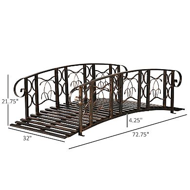 Outsunny 6' Garden Bridge with 660 lbs. Capacity Steel Pond Bridge,