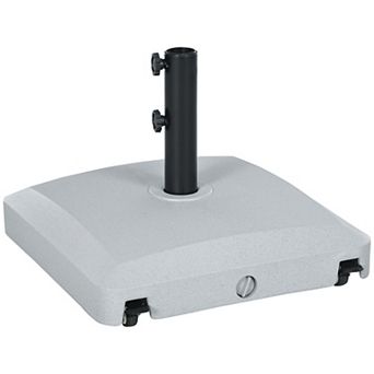 Outsunny Patio Umbrella Base With Wheels, Water Or Sand Filled, Gray