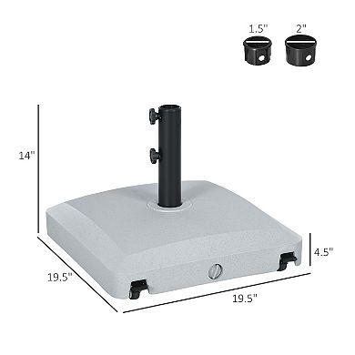Outsunny Patio Umbrella Base with Wheels, Water or Filled