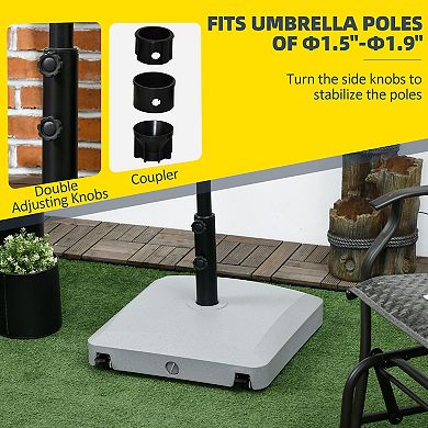 Outsunny Patio Umbrella Base with Wheels, Water or Filled