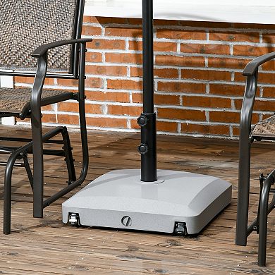 Outsunny Patio Umbrella Base with Wheels, Water or Filled