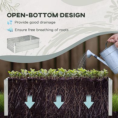 Outsunny Raised Garden Bed Metal Planter Box with Reinforced Rods,