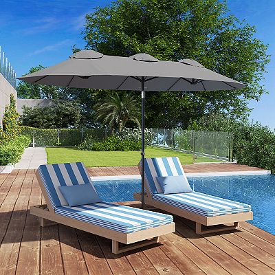 11 ft aluminum patio umbrella in cashew JEAREY 11 ft. L Outdoor Aluminum Curvy Cantilever Offset Hanging Patio Umbrella with Sandbag Base and Cover in Beige