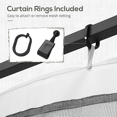 Outsunny 10' x 12' Universal Replacement Mesh Sidewall Netting for Patio Gazebos and Canopy Tents with Zippers, (Sidewall Only) White