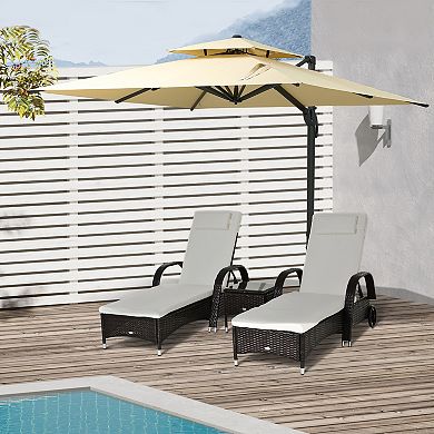 Outsunny 10ft Offset Patio Umbrella with Cross-Base, Rotate, Tilt