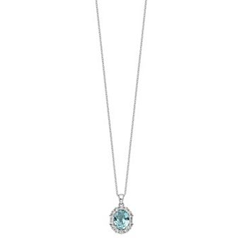 Sophie Miller Sterling Silver Blue Cubic Zirconia Necklace