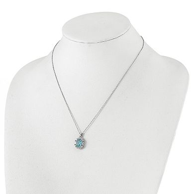 Sophie Miller Sterling Silver Blue Cubic Zirconia Necklace