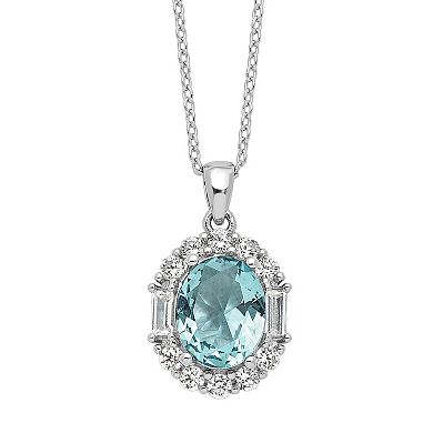 Sophie Miller Sterling Silver Blue Cubic Zirconia Necklace