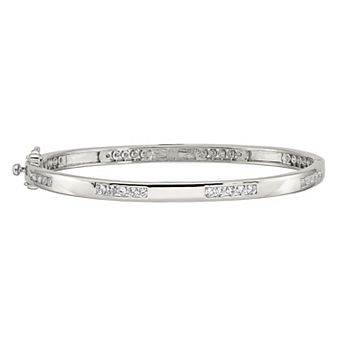 Sophie Miller Sterling Silver Cubic Zirconia Bangle Bracelet