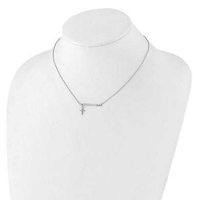 Sophie Miller Sterling Silver Cubic Zirconia Cross Faith Necklace