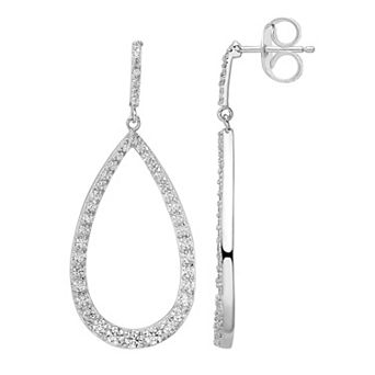 Sophie Miller Sterling Silver Cubic Zirconia Teardrop Earrings