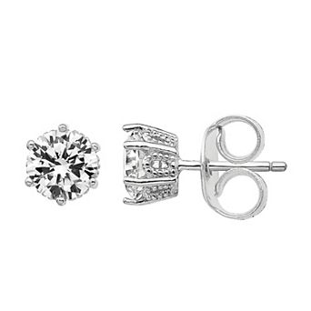Sophie Miller Sterling Silver Rhodium-Plated Cubic Zirconia Earrings