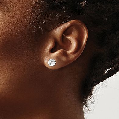 Sophie Miller Sterling Silver Rhodium-Plated Cubic Zirconia Earrings