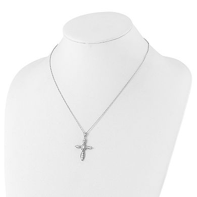 Sophie Miller Sterling Silver Cubic Zirconia Cross Necklace