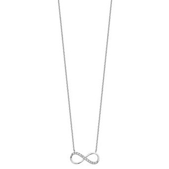 Sophie Miller Sterling Silver Rhodium-Plated Cubic Zirconia Infinity Necklace