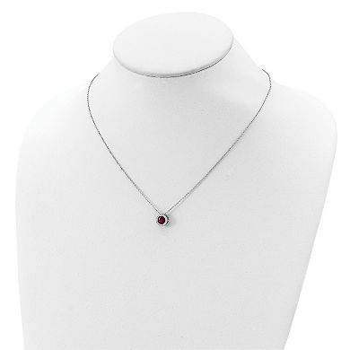 Sophie Miller Sterling Silver Lab-Created Ruby & Cubic Zirconia Necklace