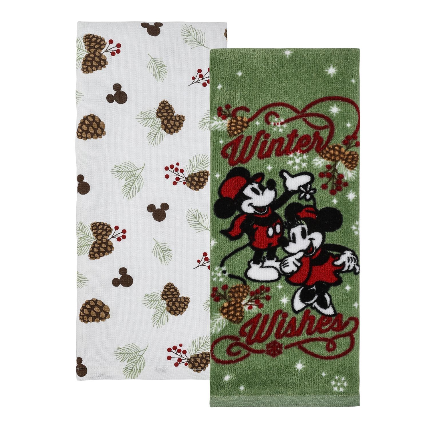 Disney S Mickey And Minnie Winter Wishes Kitchen Towel 2 Pk By St   6312801