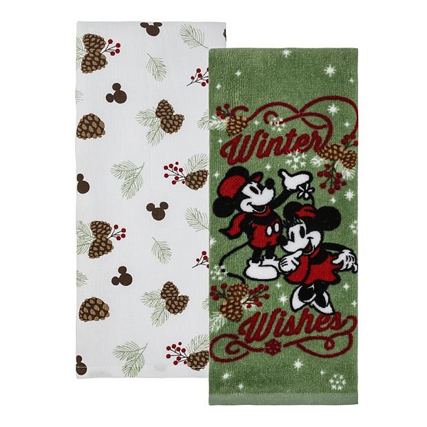Disney Minnie & Mickey Mouse Kitchen Towels 2 Pack 16 x 26 Cotton Tea  Towels