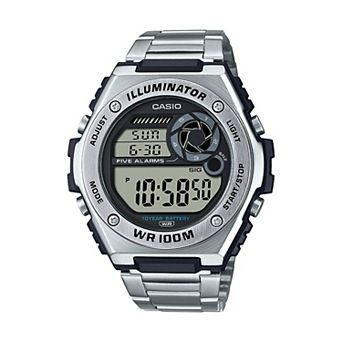 Casio Men's Heavy Duty Illuminator Stainless Steel Bracelet Digital Watch - MWD100H