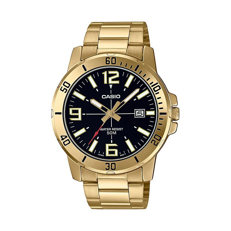 Casio Men's Gold Tone Stainless Steel Bracelet Watch, Size: Large