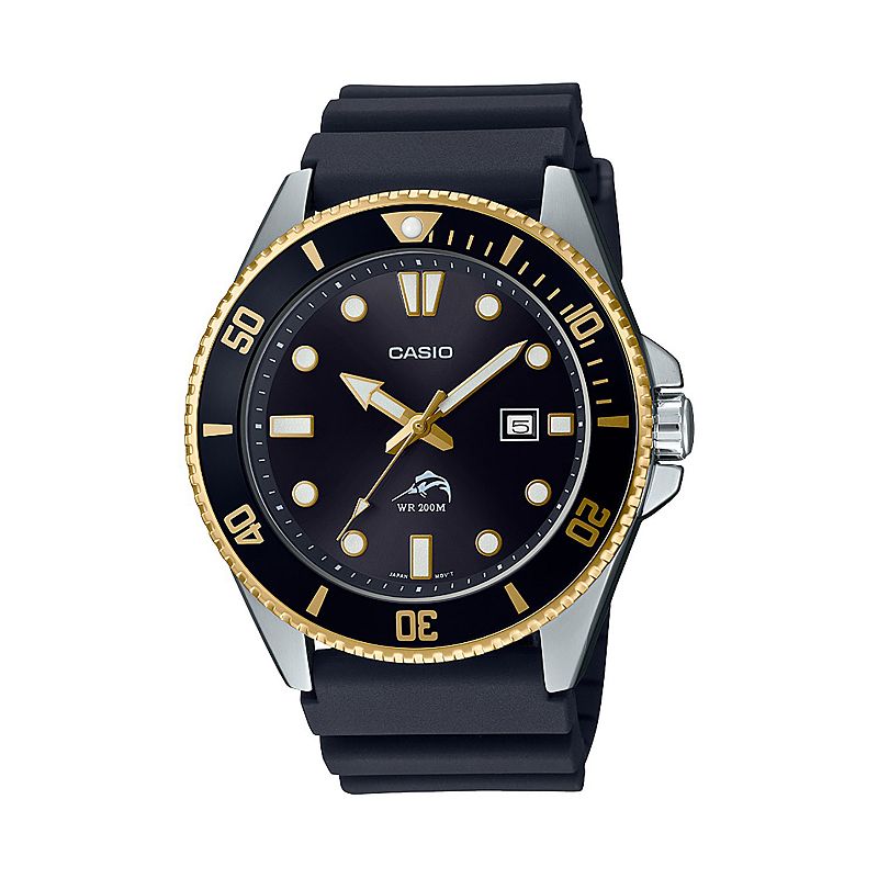Casio Men's Gold Tone Diver Analog Watch, Size: Large, Black