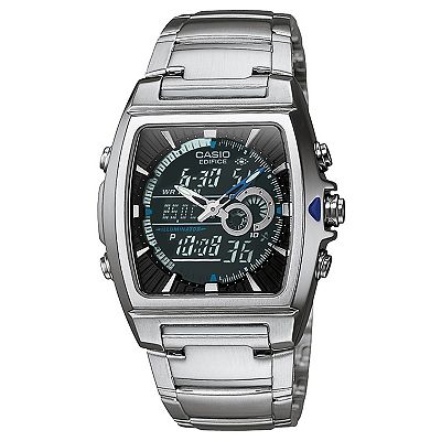 Casio Men s Edifice Thermometer Stainless Steel Analog Digital Watch