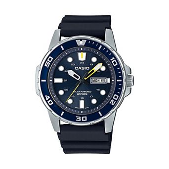 Casio Men's Diver Tough Solar Analog Navy Resin Strap Watch - MTPS110-2AV