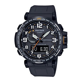 Casio Men's Pro Trek Tough Solar Analog-Digital Triple Sensor Black Silicone Strap Watch - PRW6600Y-1A9