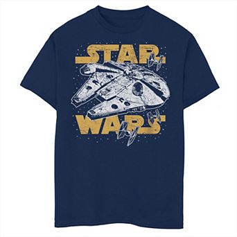Boys Husky Star Wars Millennium Falcon Tie Fighter Graphic Tee