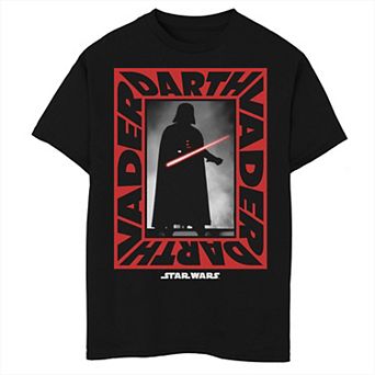 Boys Husky Star Wars Darth Vader Text Box Up Graphic Tee