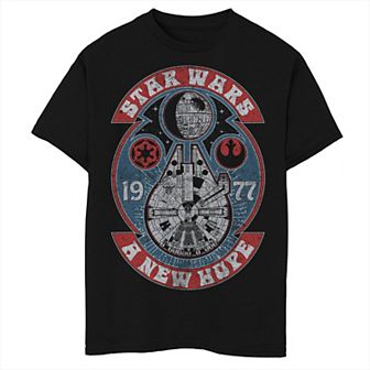 Boys Husky Star Wars Millennium Falcon Retro Design A New Hope 1977 Graphic Tee