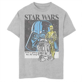 Boys 8-20 Star Wars RDD2 Darth Vader C3PO Tee