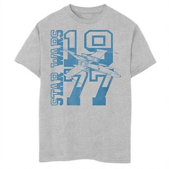 Boys 6-20 Star Wars 1977 Collegiate Star Wars Logo & X-Wing Fighter Graphic Tee