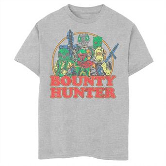 Boys Husky Star Wars Boba Fett Group Shot Bounty Hunters Graphic Tee