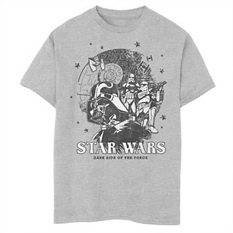 Boys Husky Star Wars Darth Vadar Death Star Silhouette Graphic Tee