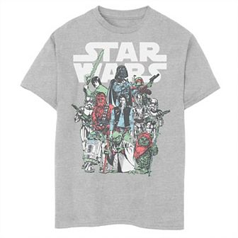 Boys 8-20 Star Wars Characters Group Draw Graphic Tee