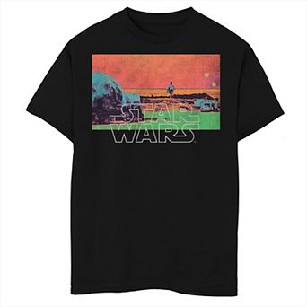 Boys Husky Star Wars Luke Skywalker Neon Heat Map Tatooine Graphic Tee