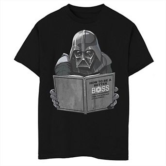 Boys Husky Star Wars Darth Vader Reading Graphic Tee