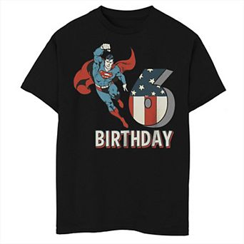 Boys 8-20 DC Comics Superman American Style 6th Birthday Graphic Tee