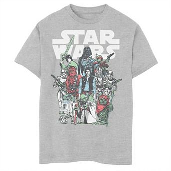 Boys 8-20 Star Wars Characters Group Draw Tee