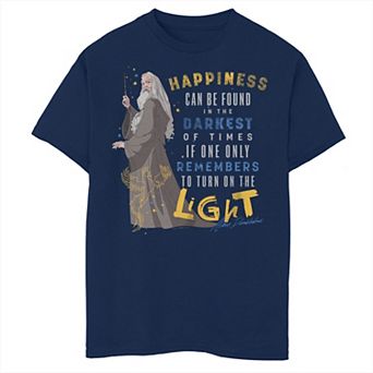Boys 8-20 Harry Potter Dumbledore Quote About Happiness Light Tee
