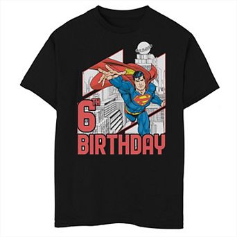 Boys 8-20 DC Comics Superman 6th Birthday Tee