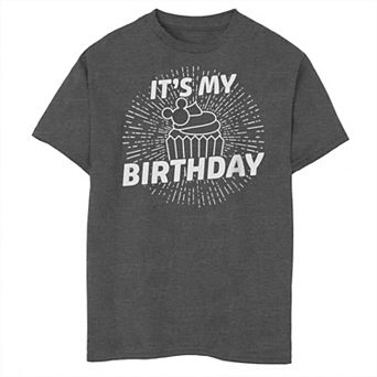 Boys 8-20 Mickey It's My Birthday Cupcake Tee
