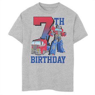 Boys 8-20 Transformers 7th Birthday Optimus Tee
