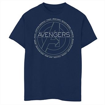 Boys 8-20 Marvel Avengers Heroes Circle Text Tee