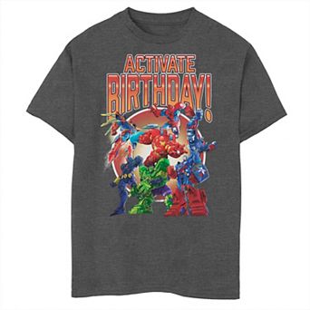 Boys 8-20 Marvel Mechanic Avengers Activate Birthday Tee