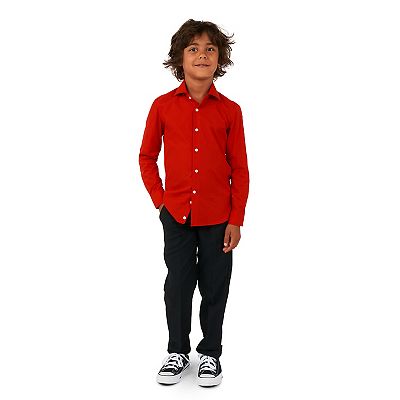 red dress shirt and black pants A Red Shirt To Match With Black Jeans for a Bold Look